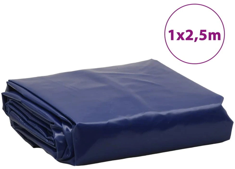 Tentinis audinys 650g / m² Mėlyna 1 x 2,5 m Drobė su PVC danga
