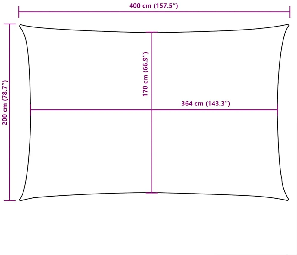 Tentas nuo saulės, oksfordo aud., stačiakampio, 2x4m, antrac.