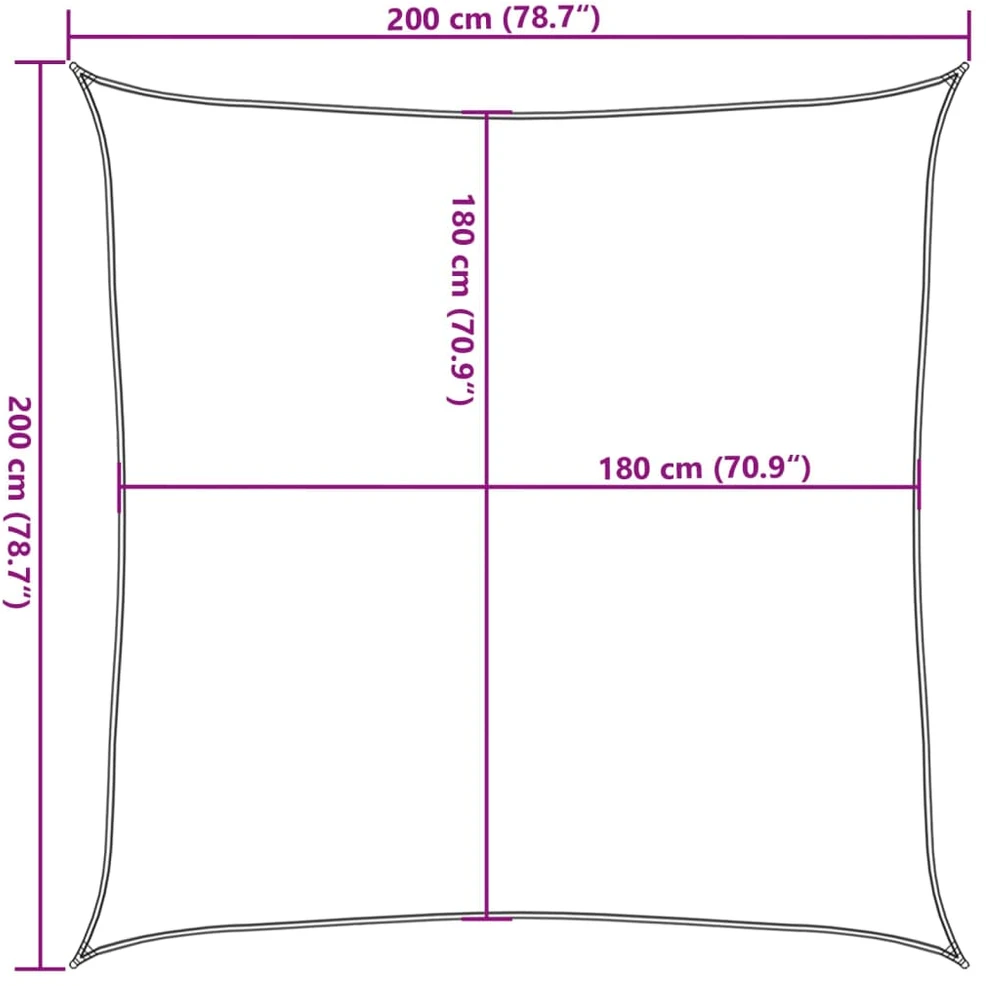 Tentas nuo saulės, smėl. sp., 2x2 m, HDPE, kvadrato formos