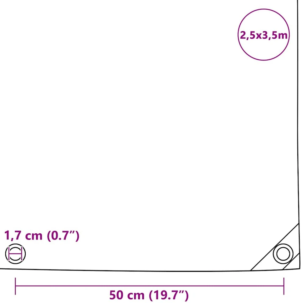 Tentas, pilkas, 650 g/m², 2,5x3,5 m