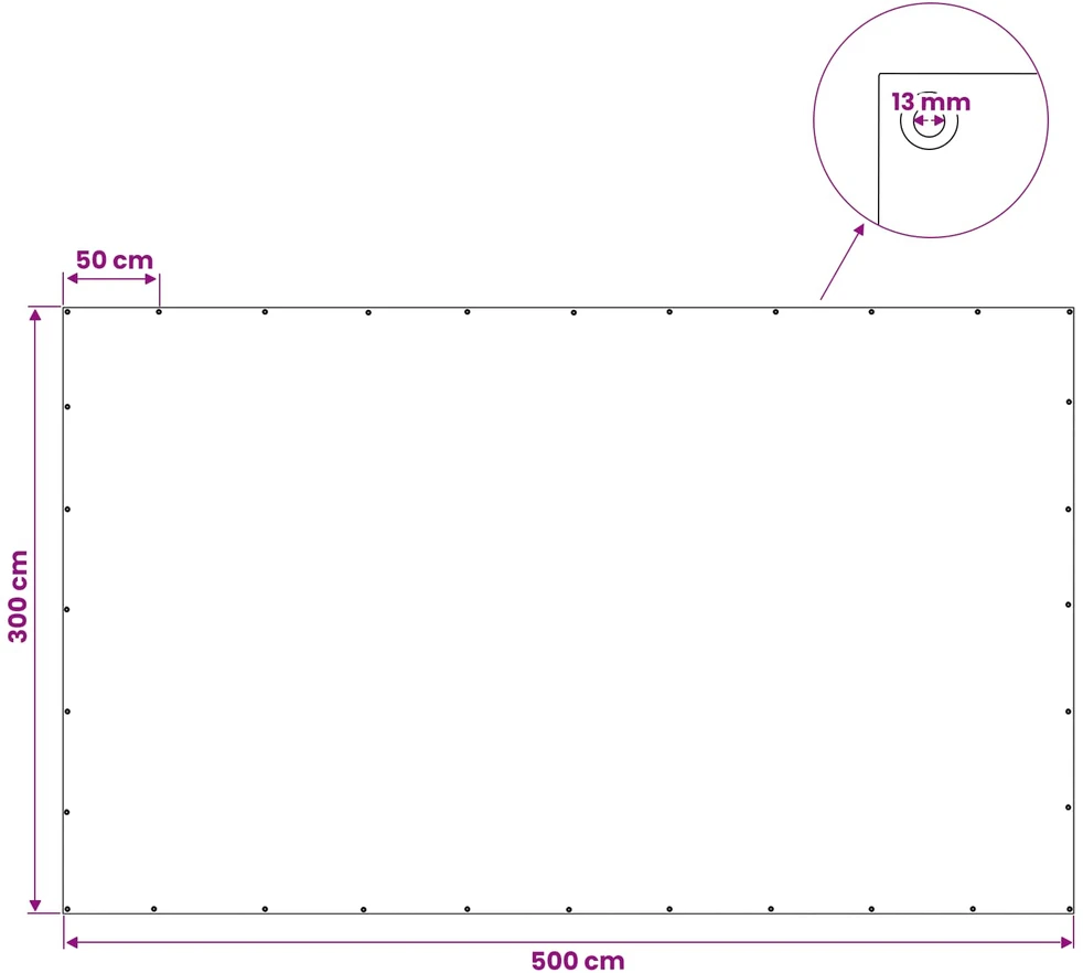 Tentas, pilkos spalvos, 3x5m, 260g/m², HDPE