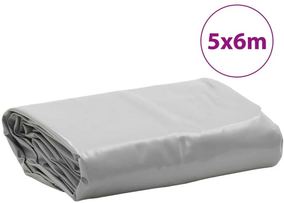 Tentas, pilkos spalvos, 5x6m, 650g/m²