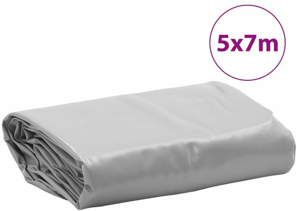 Tentas, pilkos spalvos, 5x7m, 650g/m²