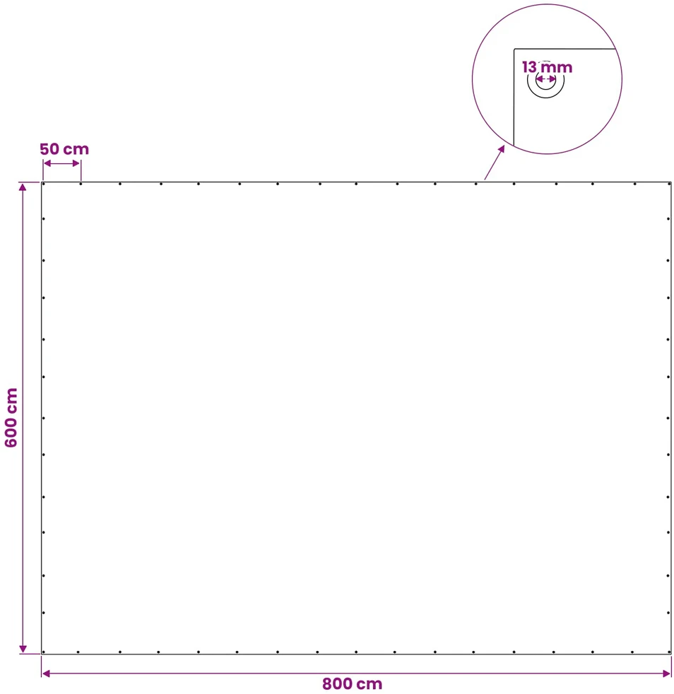 Tentas, pilkos spalvos, 6x8m, 180g/m²