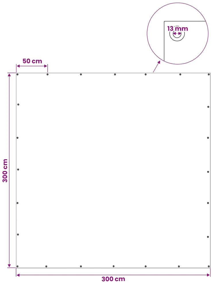 Tentas, žalios spalvos, 3x3m, 180g/m², HDPE