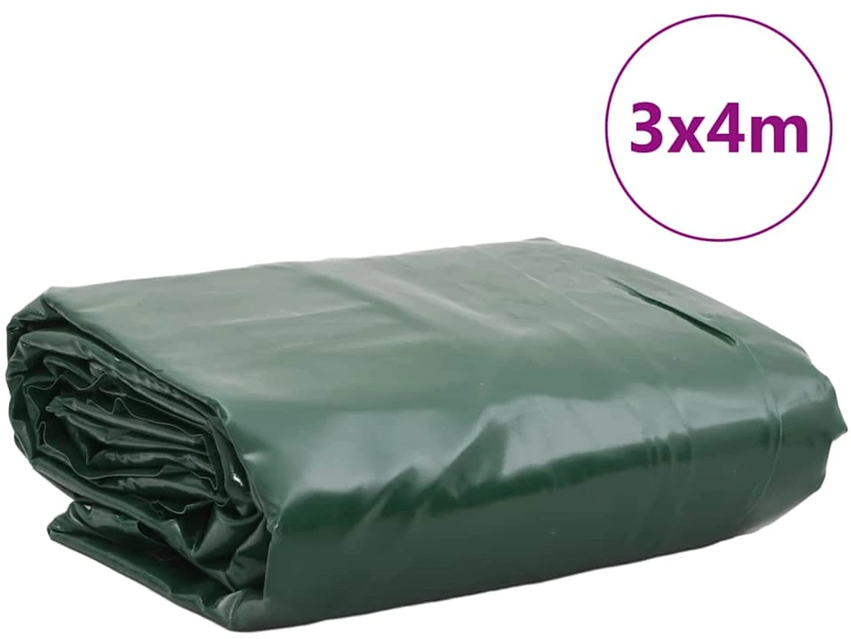 Tentinis audinys 650g / m² Žalia 3 x 4 m Drobė su PVC danga