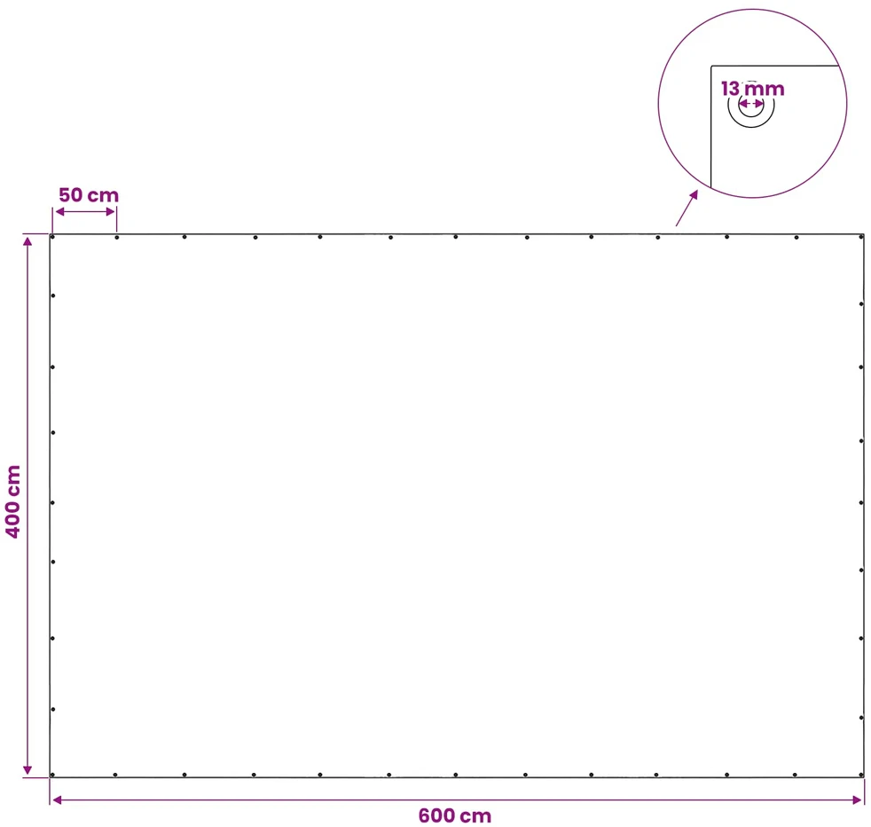 Tentas, žalios spalvos, 4x6m, 260g/m², HDPE