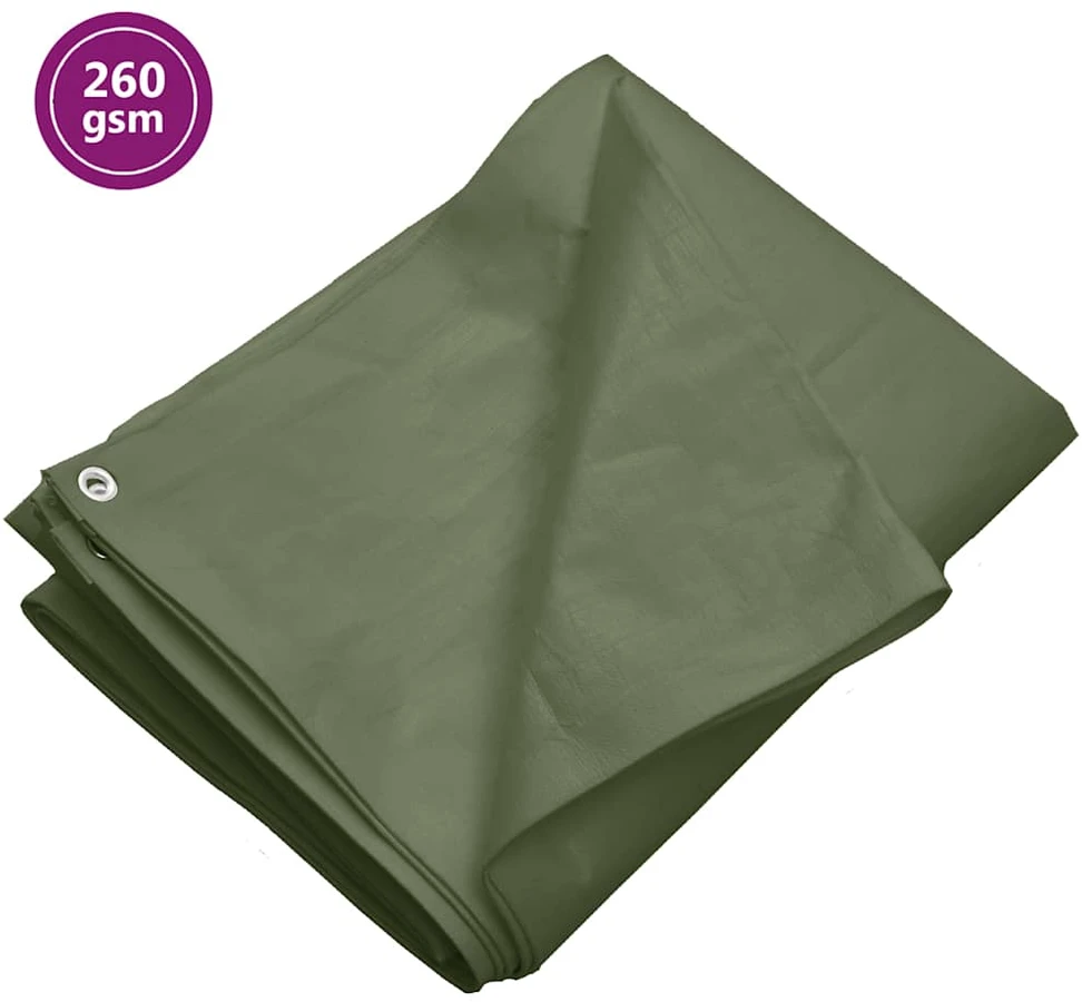 Tentas, žalios spalvos, 8x12m, 260g/m², HDPE