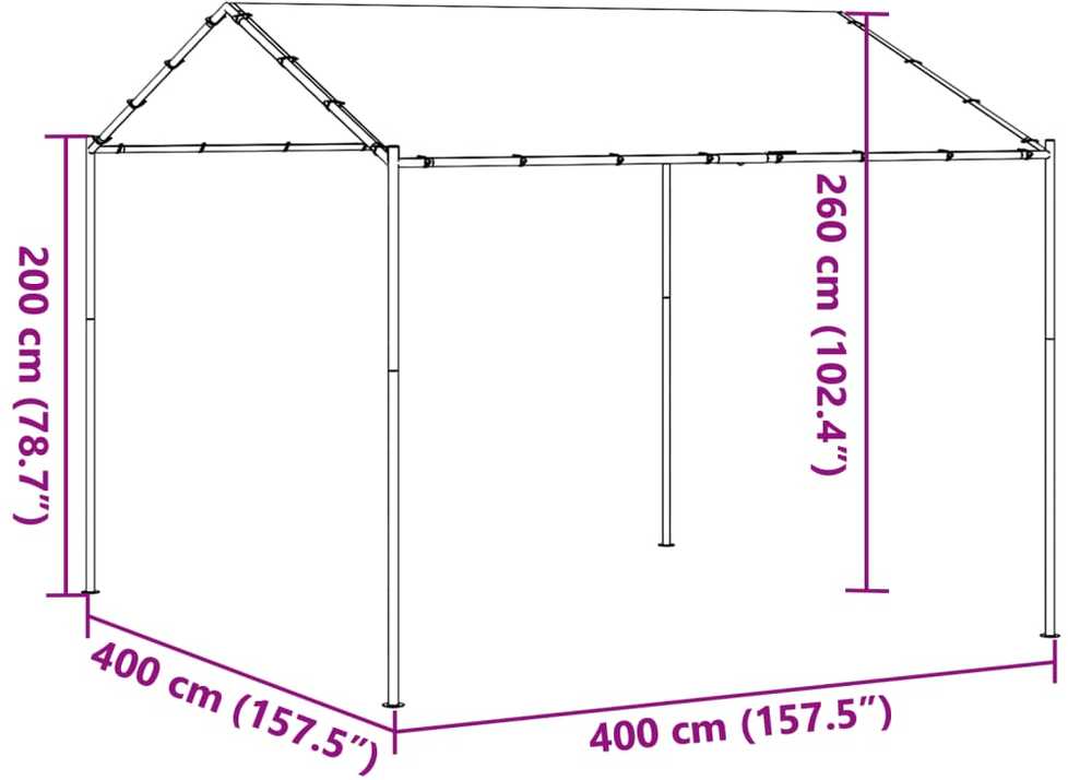 Tentinė palapinė, smėlio spalvos, 4x3m, plienas ir audinys