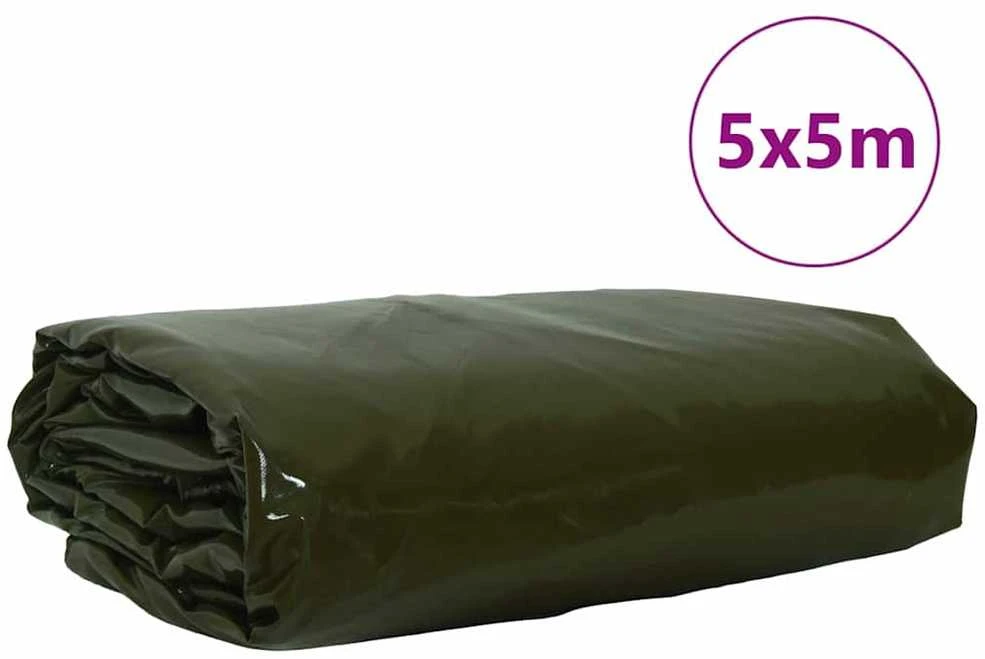 Tentinis audinys 650g / m² Alyvuogių žalia 5 x 5 m