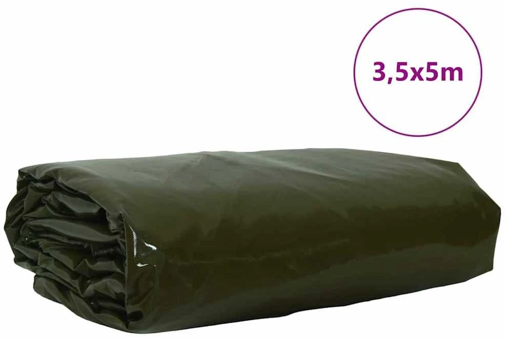 Tentinis audinys 650g / m² Alyvuogių žalia 3,5 x 5 m