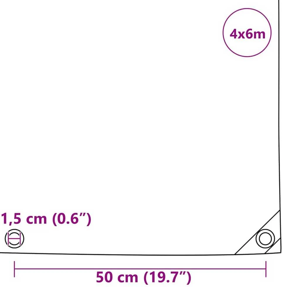 Tentinis audinys 650g / m² Alyvuogių žalia 4 x 6 m