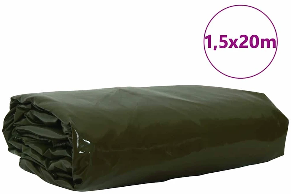 Tentinis audinys 650g / m² Alyvuogių žalia 1,5 x 20 m