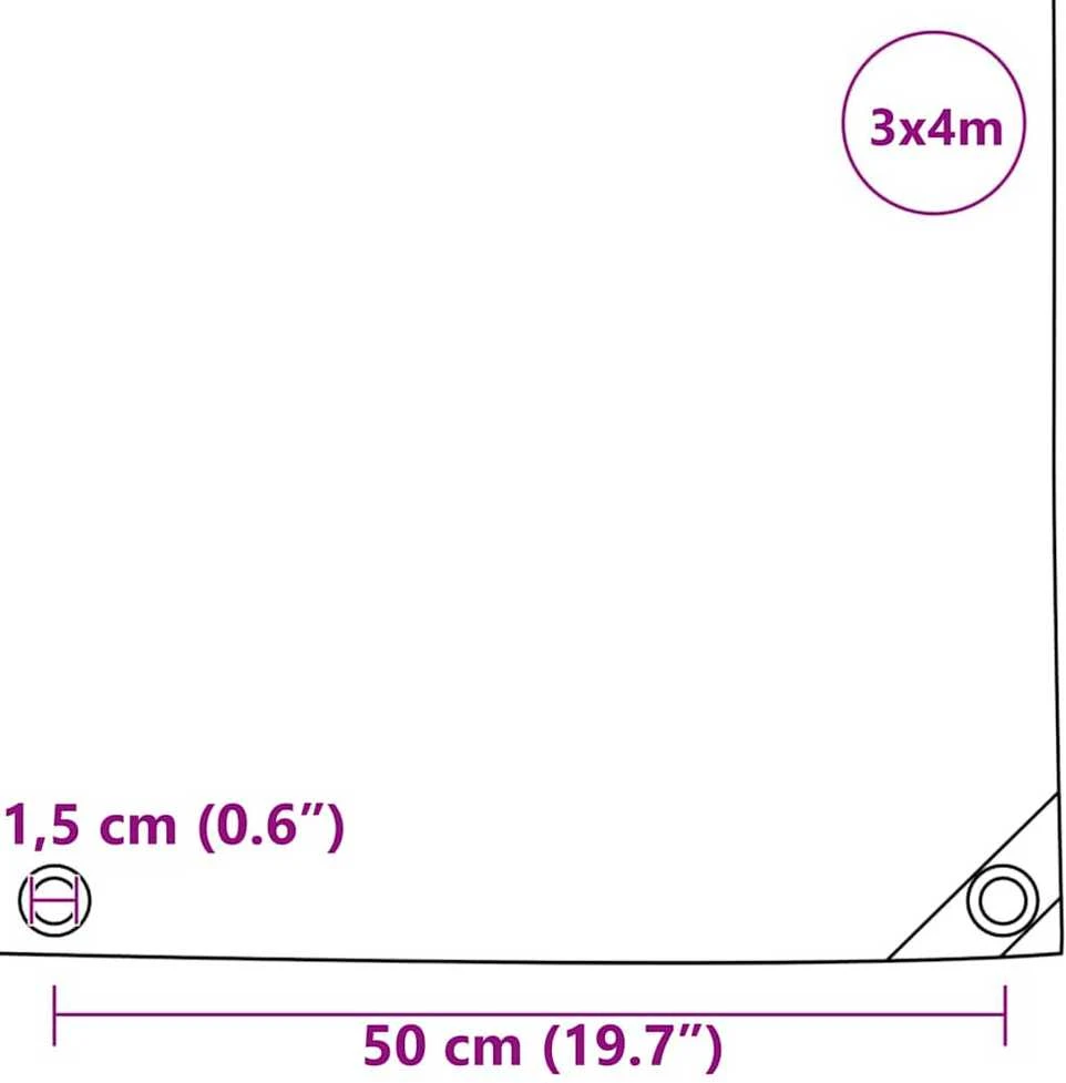Tentinis audinys 650g / m² Alyvuogių žalia 3 x 4 m
