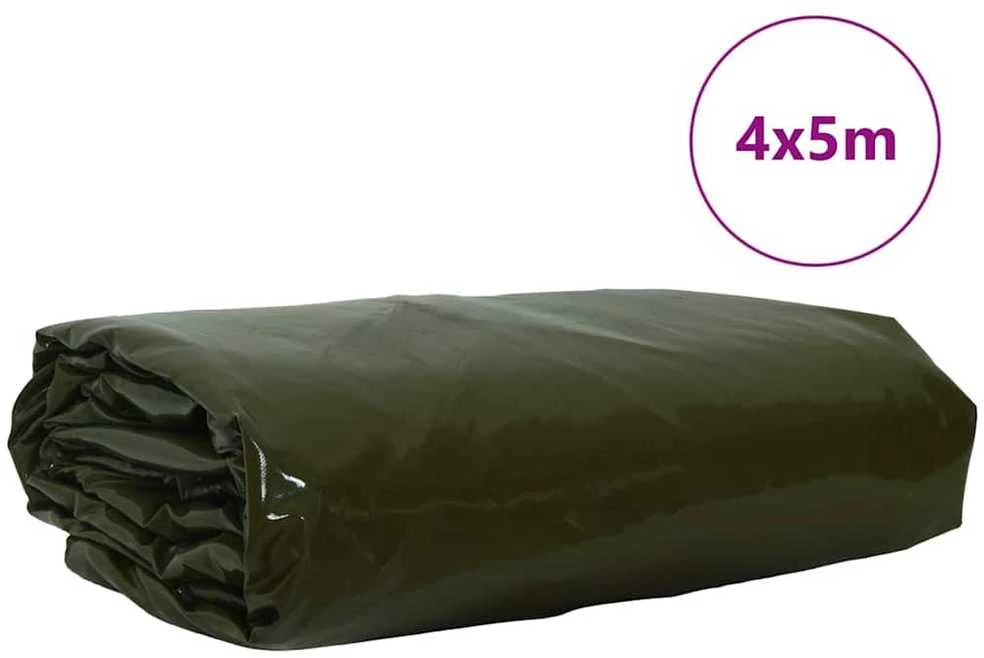 Tentinis audinys 650g / m² Alyvuogių žalia 4 x 5 m