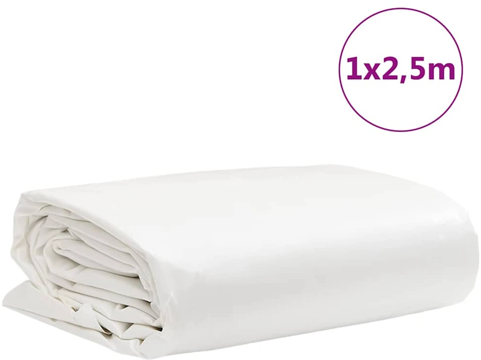 Tentas, baltos spalvos, 1x2,5m, 650g/m²