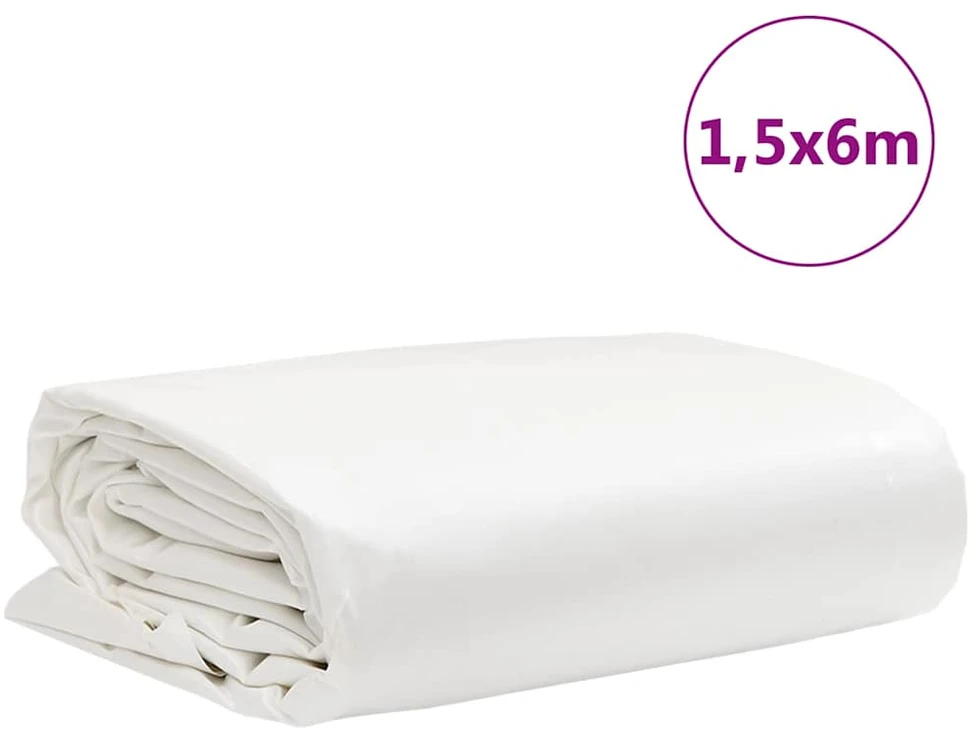 Tentas, baltos spalvos, 1,5x6m, 650g/m²