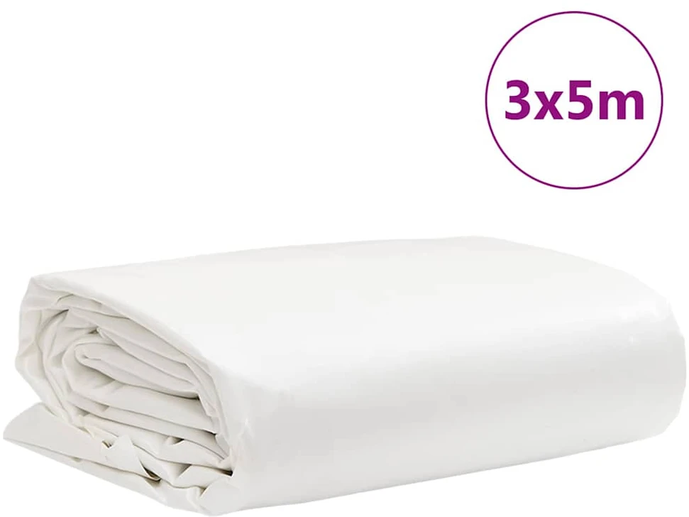 Tentas, baltos spalvos, 3x5m, 650g/m²