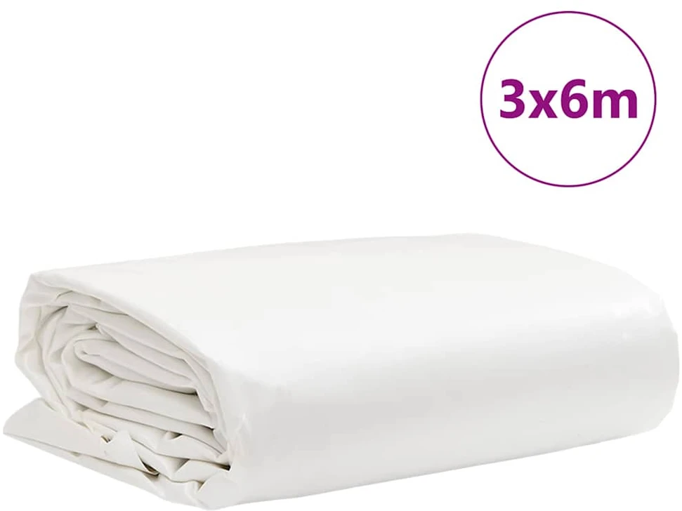 Tentas, baltos spalvos, 3x6m, 650g/m²