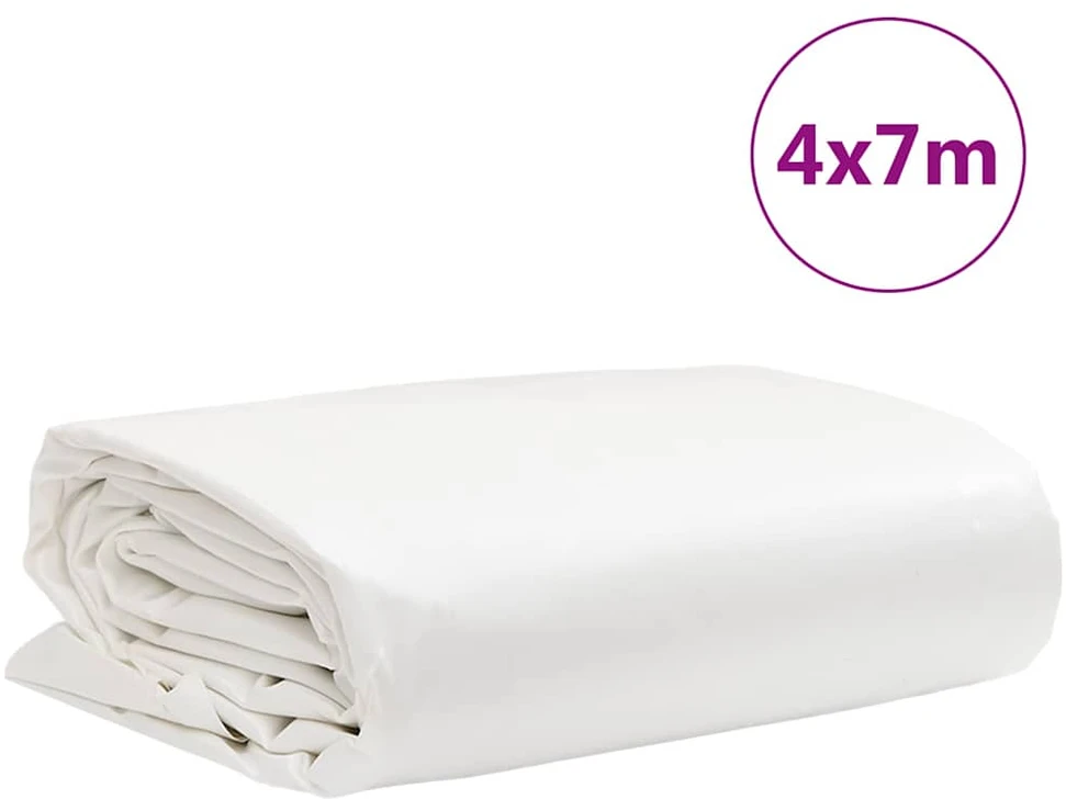 Tentas, baltos spalvos, 4x7m, 650g/m²