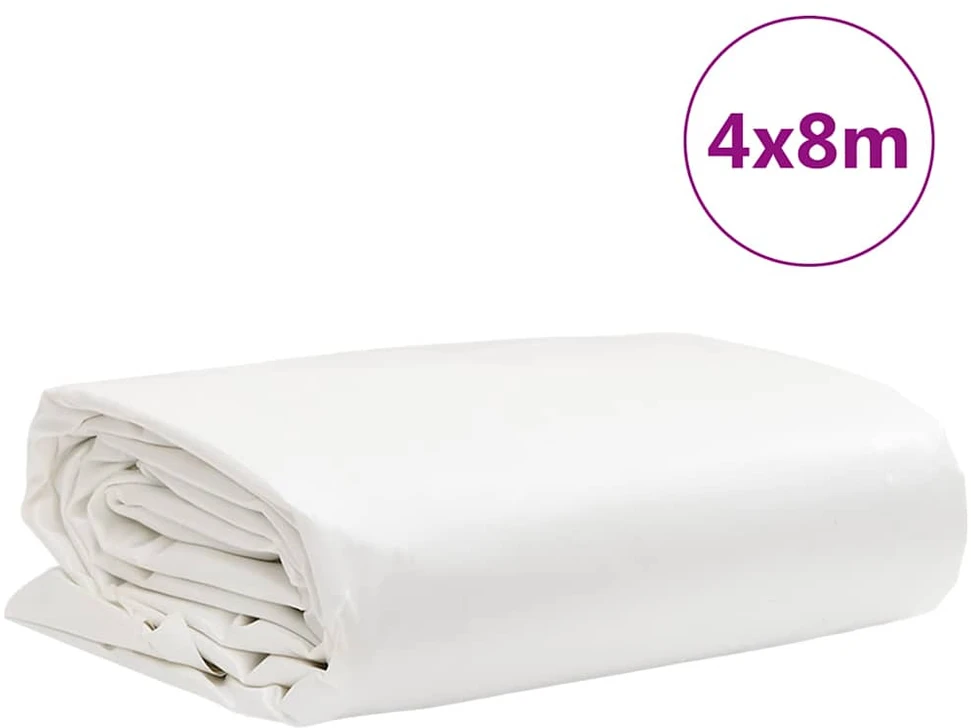 Tentas, baltos spalvos, 4x8m, 650g/m²