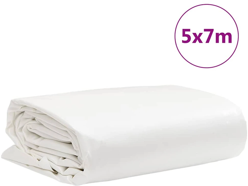 Tentas, baltos spalvos, 5x7m, 650g/m²