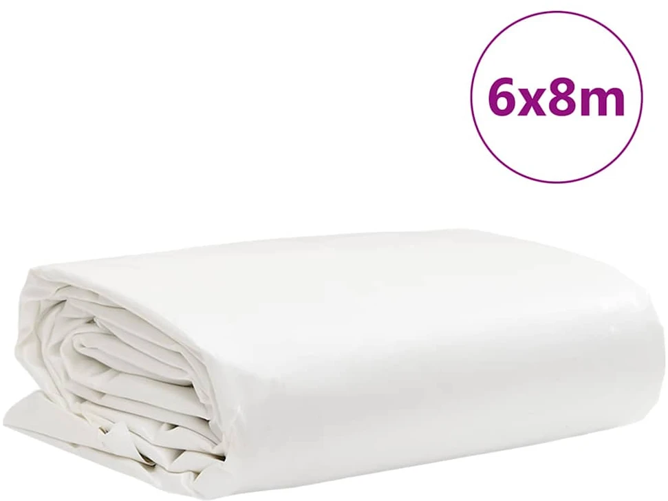 Tentas, baltos spalvos, 6x8m, 650g/m²