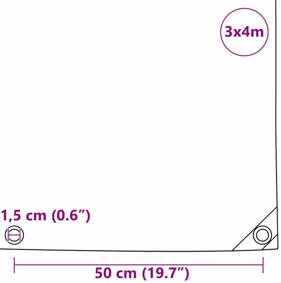Tentinis audinys 650g / m² Oranžinė 3 x 4 m Drobė su PVC danga