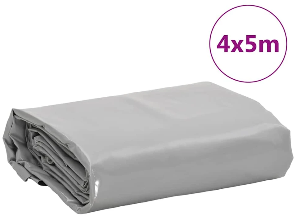 Tentas, pilkos spalvos, 4x5m, 600g/m²