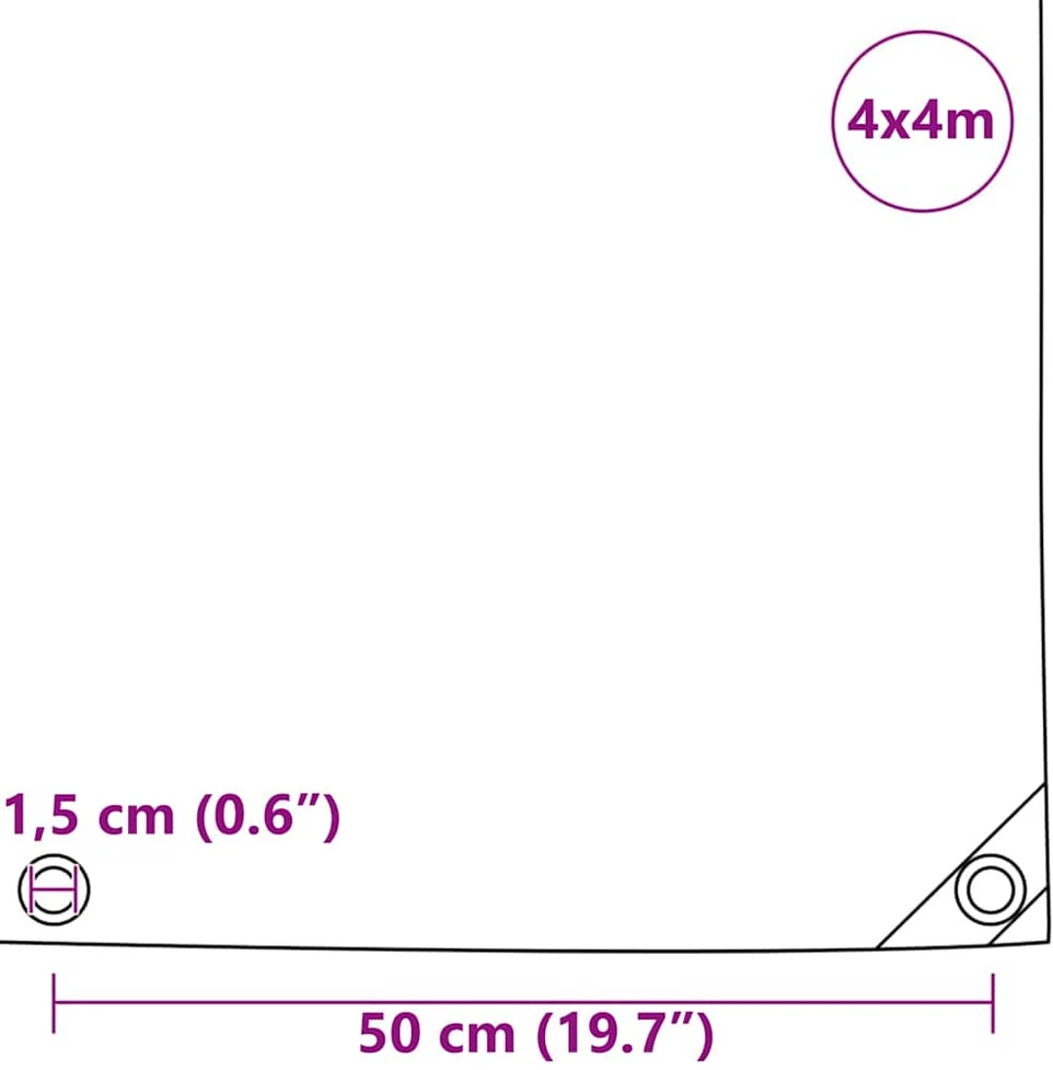 Tentinis audinys 650g / m² Ruda 4 x 4 m Drobė su PVC danga