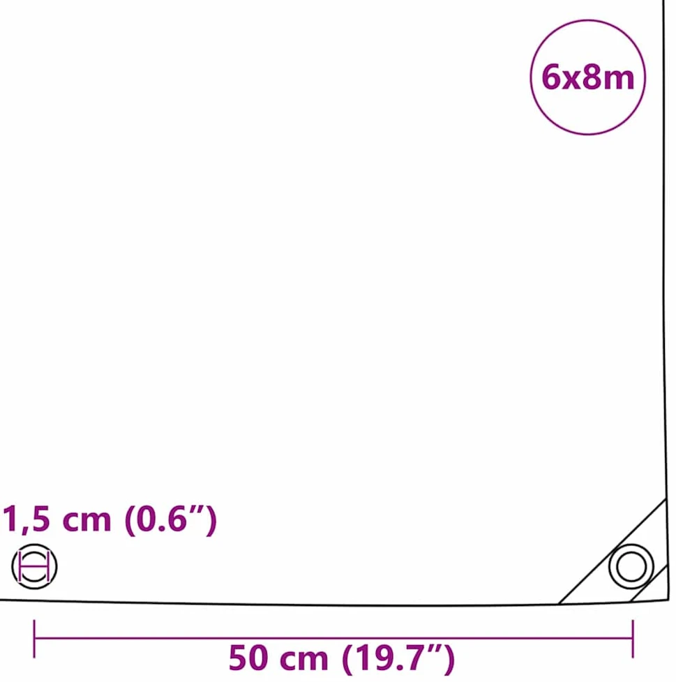 Tentinis audinys 650g / m² Ruda 6 x 8 m Drobė su PVC danga