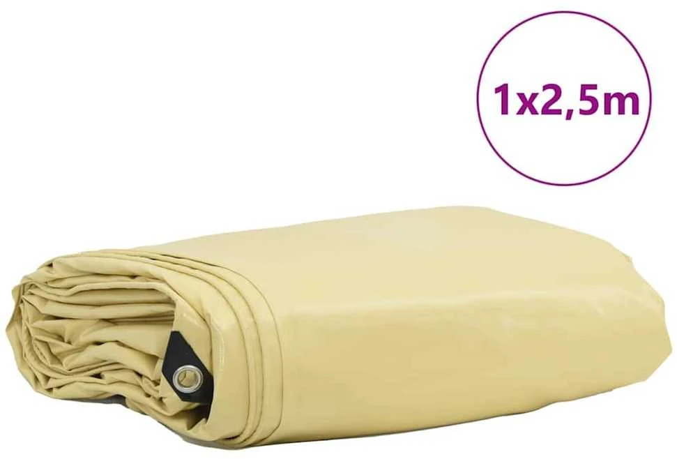 Tentinis audinys 650g / m² Smėlio 1 x 2,5 m Drobė su PVC danga