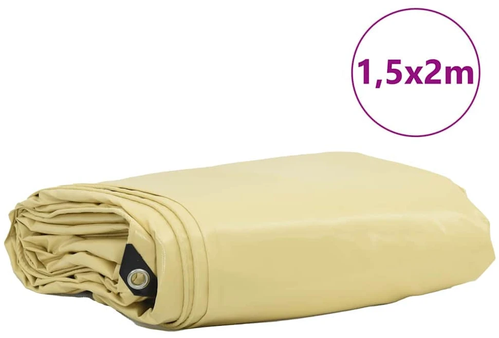 Tentinis audinys 650g / m² Smėlio 1,5 x 2 m Drobė su PVC danga