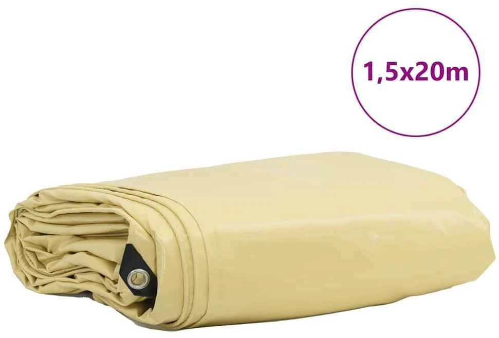 Tentinis audinys 650g / m² Smėlio 1,5 x 20 m Drobė su PVC danga