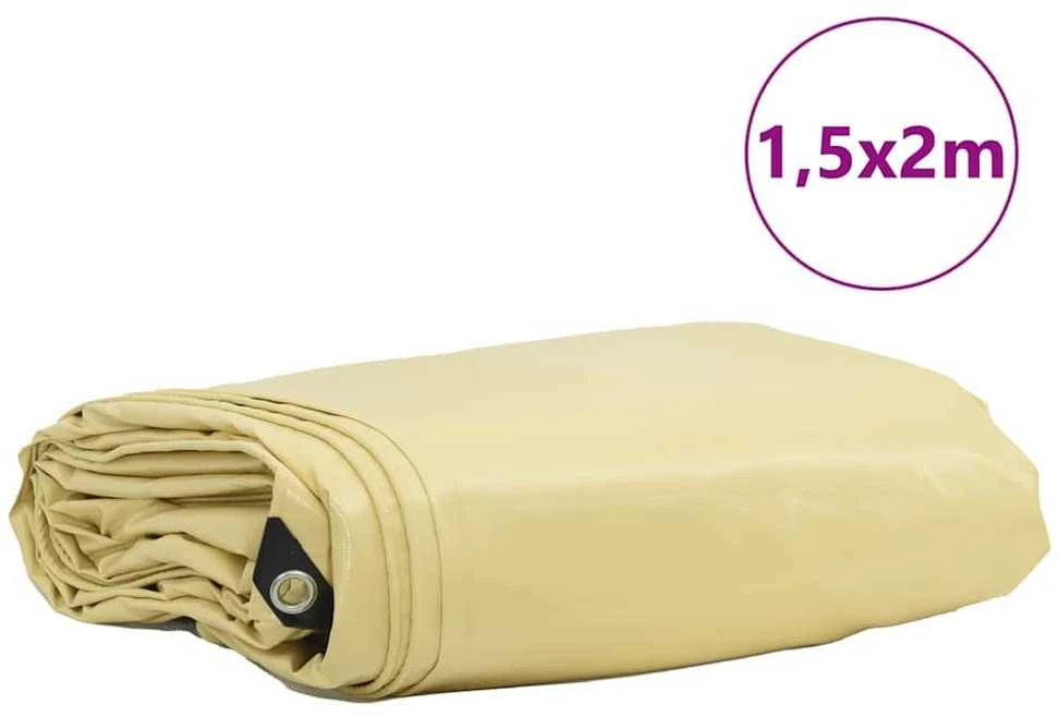 Tentinis audinys 650g / m² Smėlio 1,5 x 2 m Drobė su PVC danga