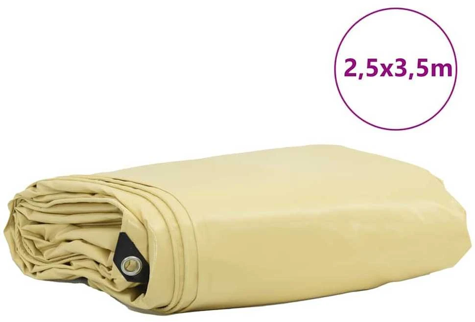 Tentinis audinys 650g / m² Smėlio 2,5 x 3,5 m Drobė su PVC danga