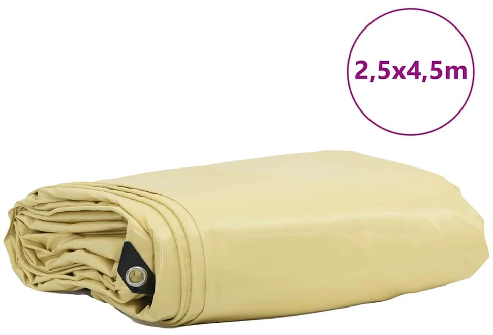 Tentinis audinys 650g / m² Smėlio 2,5 x 4,5 m Drobė su PVC danga