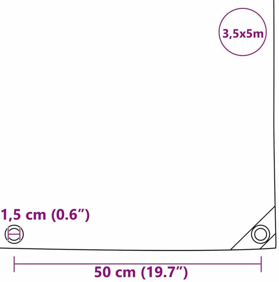 Tentinis audinys 650g / m² Smėlio 3,5 x 5 m Drobė su PVC danga