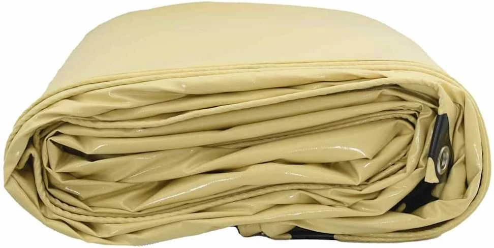 Tentinis audinys 650g / m² Smėlio 4 x 4 m Drobė su PVC danga