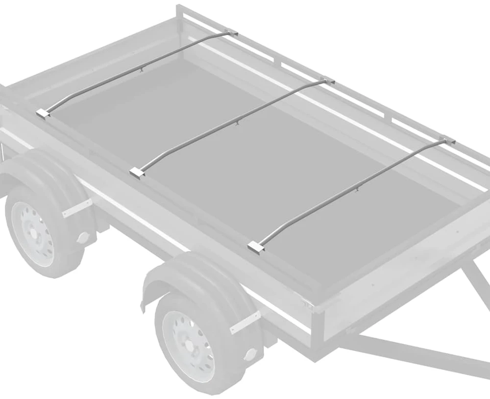 Tentų laikiklis priekaboms 3 Sidabrinė 136-218 cm Aliuminis