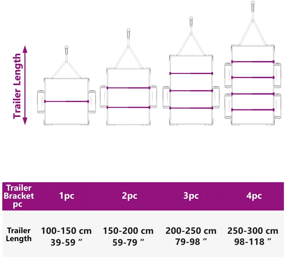 Tentų laikiklis priekaboms Sidabrinė 102-155 cm Aliuminis