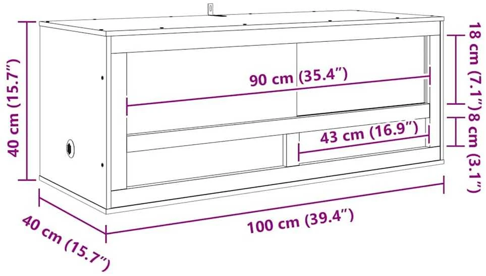 Terariumas Ruda 100 x 40 x 40 cm OSB
