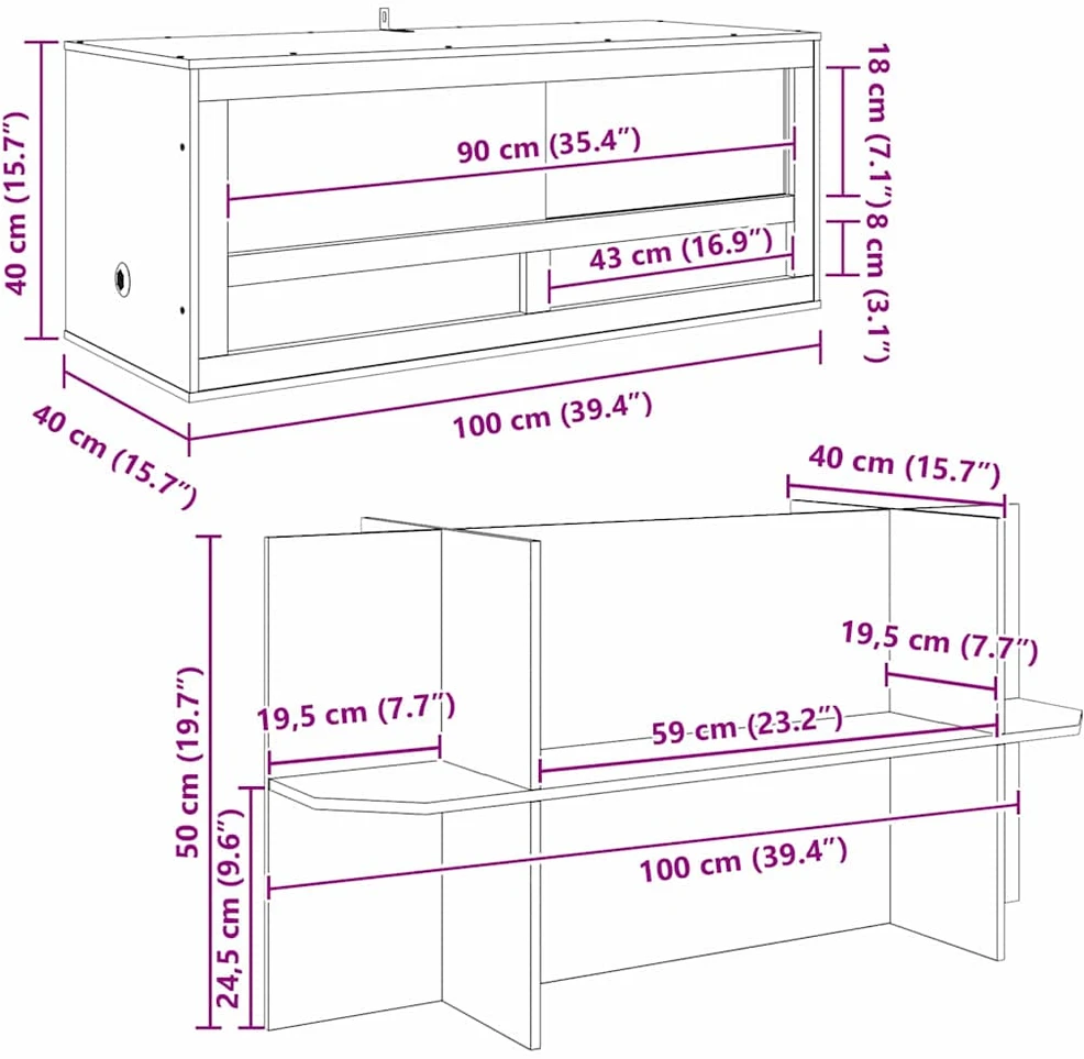 Terariumas Ruda 100 x 40 x 90 cm OSB