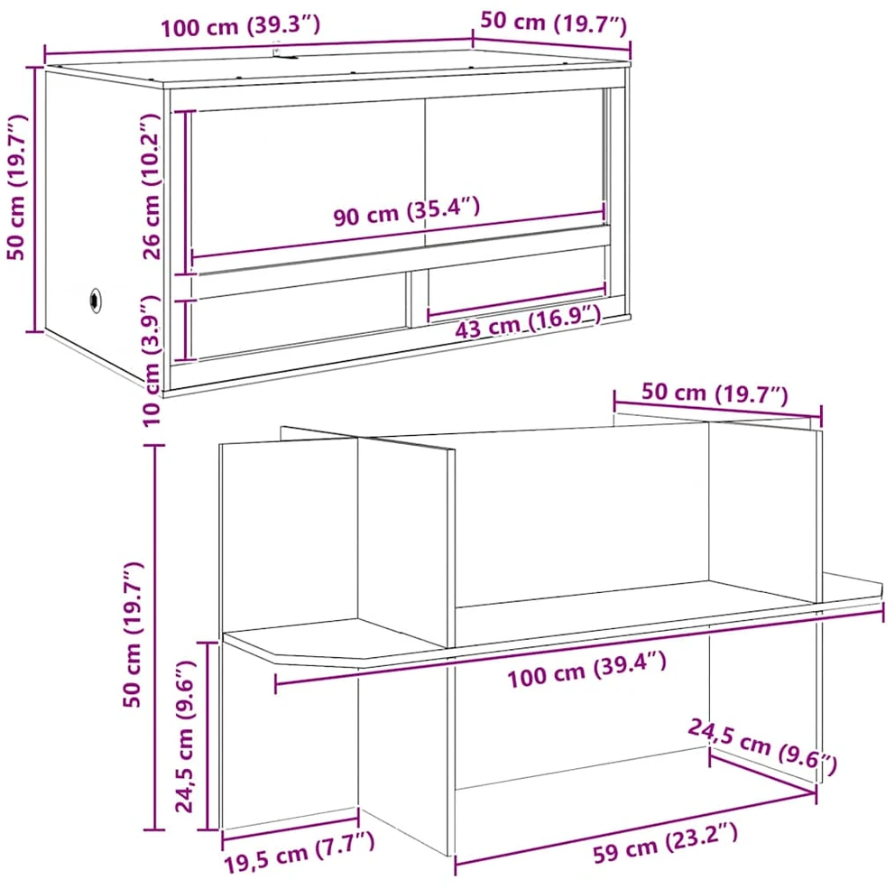 Terariumas Ruda 100 x 50 x 100 cm OSB