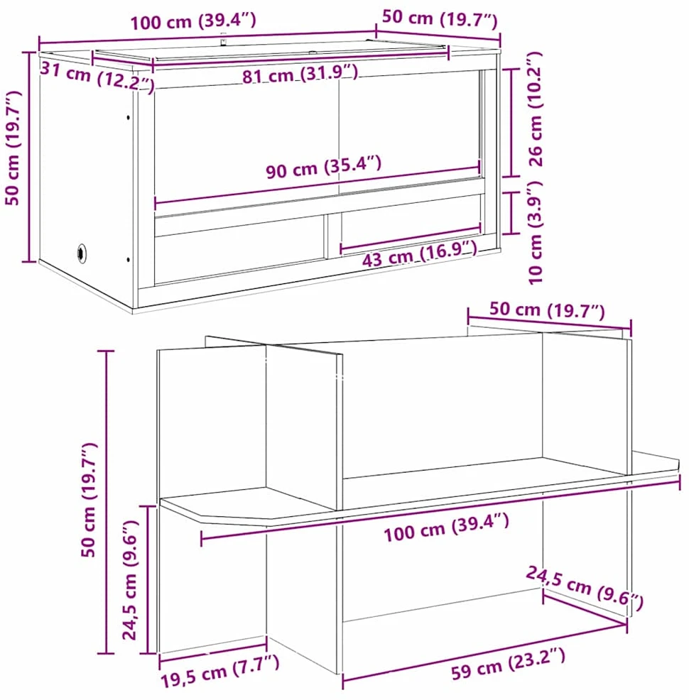 Terariumas Ruda 100 x 50 x 100 cm OSB