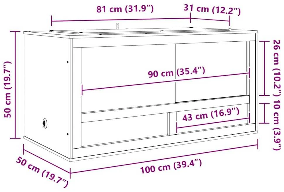 Terariumas Ruda 100 x 50 x 50 cm OSB