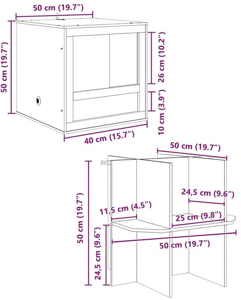 Terariumas Ruda 50 x 50 x 100 cm OSB