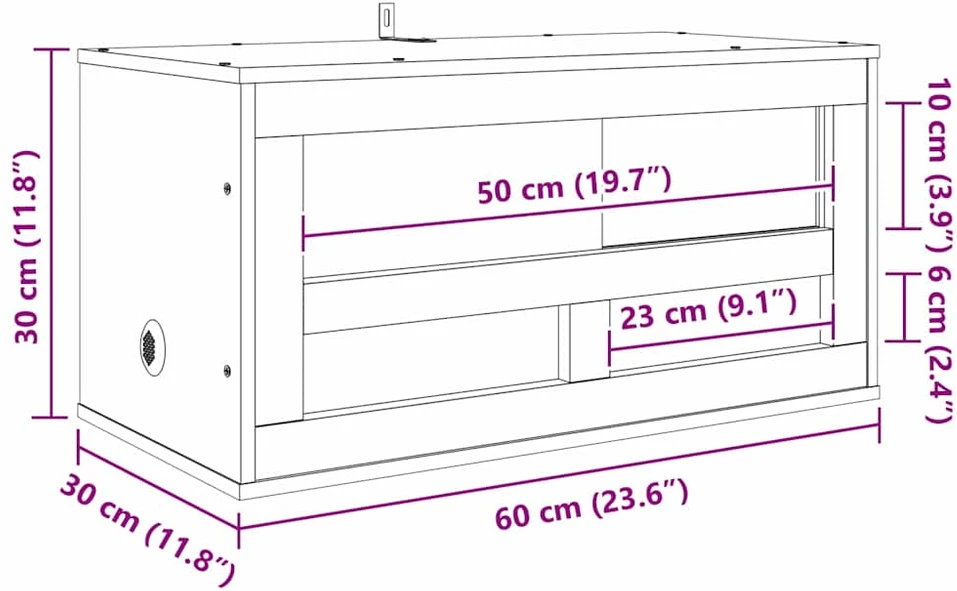 Terariumas Ruda 60 x 30 x 30 cm OSB