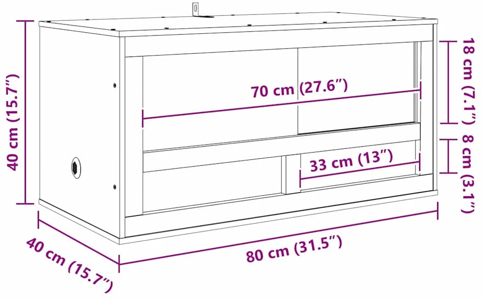 Terariumas Ruda 80 x 40 x 40 cm OSB