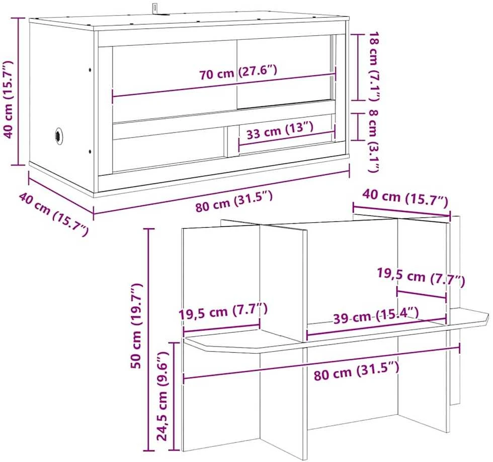 Terariumas Ruda 80 x 40 x 90 cm OSB